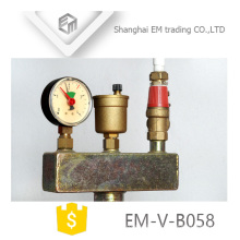 EM-V-B058 Floor heating brass Safety valve Three piece set boiler safety component